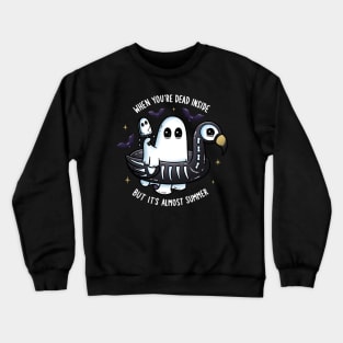 When You’re Dead Inside Ghost Flamingo Floatie Crewneck Sweatshirt